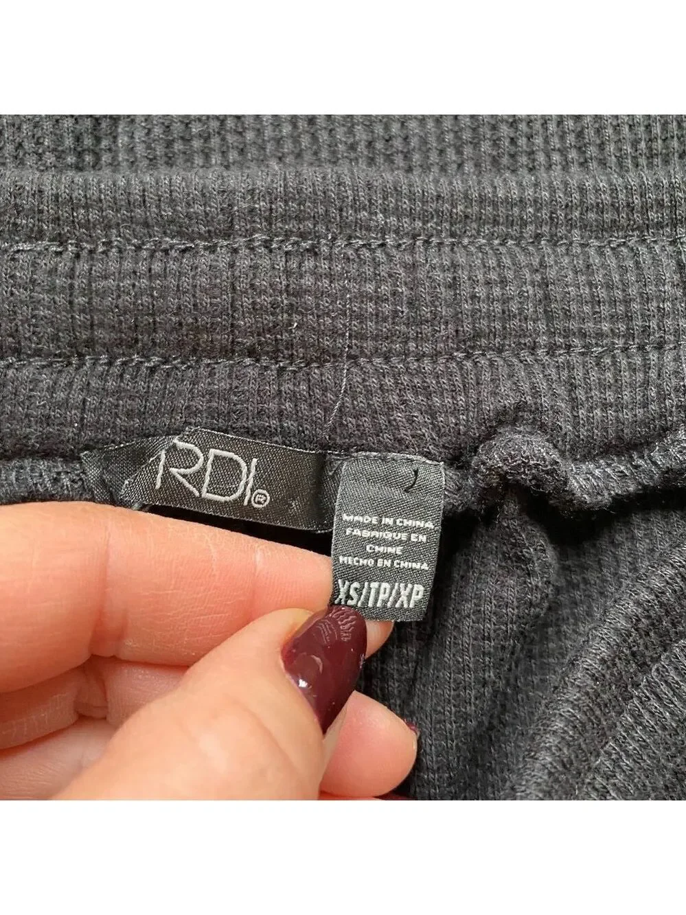Rdi BNWOT Waffle Joggers NEW Stretch Drawstring Black Pants